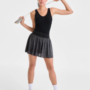 Gathered Metallic Skort